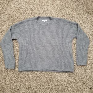Madewell Ribbed Crewneck Sweater Heather Pewter Gray Grey Alpaca Size Small